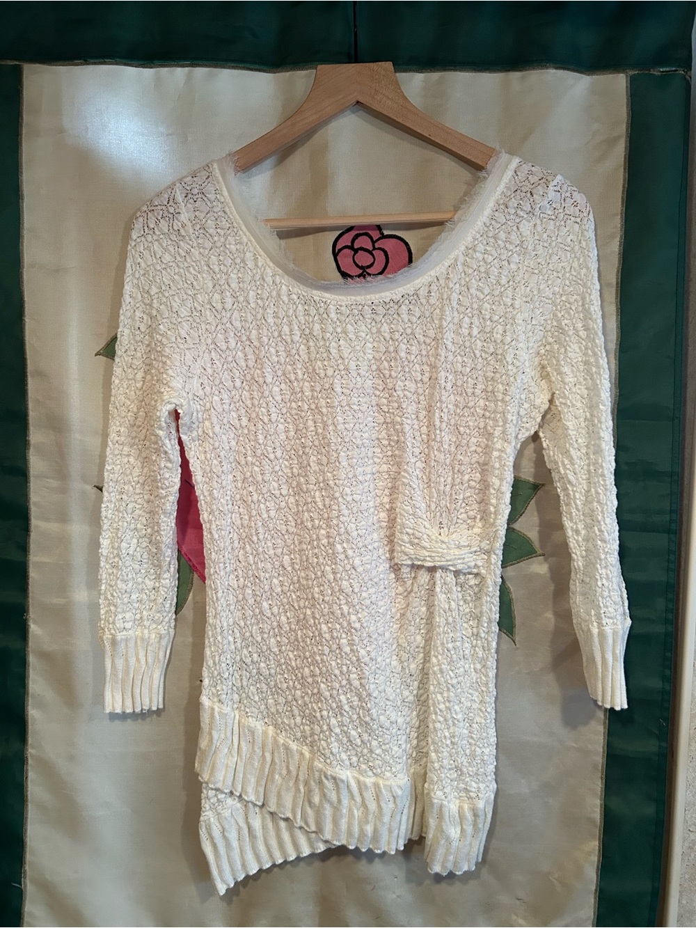 Women’s Cream Textured Knit Sweater - Deletta